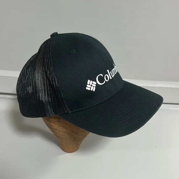 Columbia Mesh Raised 3D Logo Truckers SnapBack Mountain Hat Black White OSFM - Picture 3 of 6